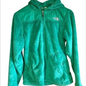 NORTH FACE Green Fuzzy Jacket Sz Medium